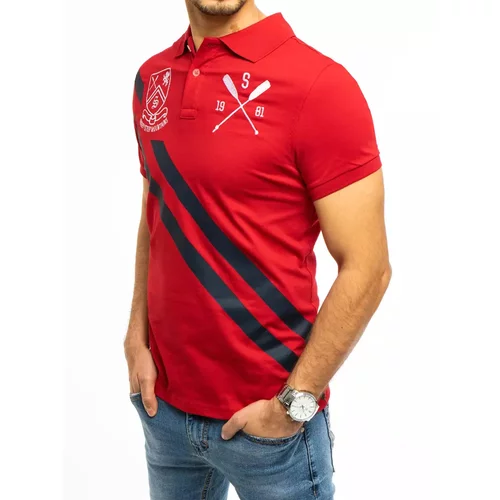 DStreet Men's red polo shirt PX0366