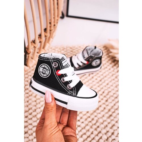 Kesi Children's High Sneakers With A Zipper BIG STAR HH374188 Black crna | bela | narandžasta | ružičasta Slike