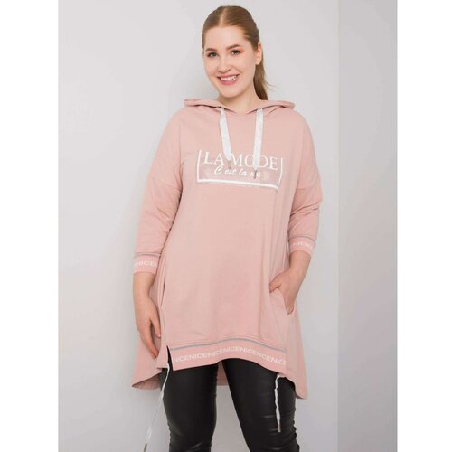 Fashion Hunters Dusty pink women's plus size sweatshirt with pocket Slike