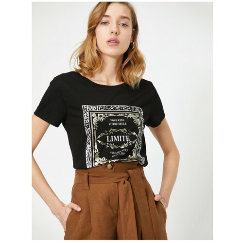 Koton Women&amp;#039;s Black T-Shirt Slike