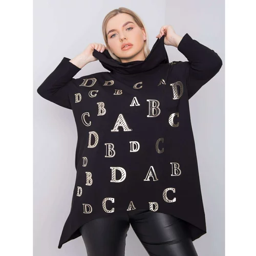 Fashion Hunters Black oversize sweatshirt with a print