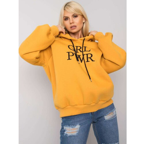 Fashion Hunters Oversized dark yellow insulated sweatshirt Slike