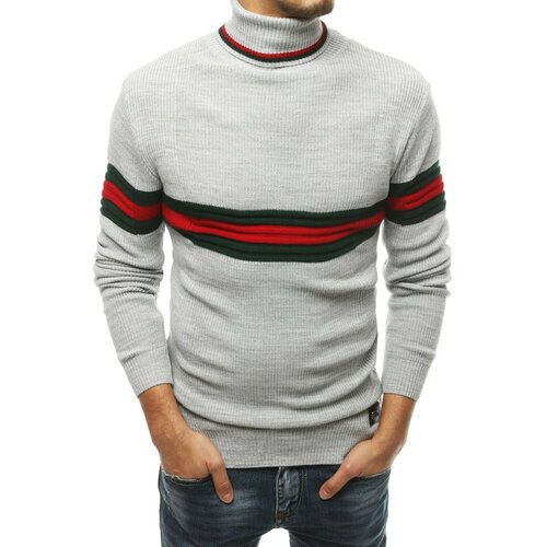 DStreet Svijetlosivi muški džemper WX1503 siva | braon Slike