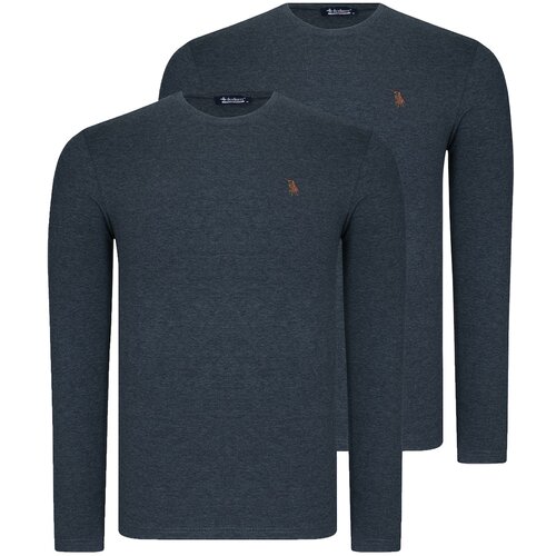 Dewberry DUAL SET T8588 ROUND COLLAR MEN'S SWEATSHIRT-ANTHRACITIS-ANTHRACITIS Cijene