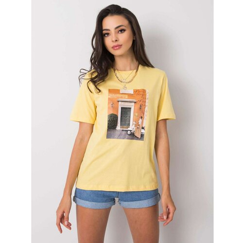 Fashion Hunters Žuta majica sa modnim printom Slike