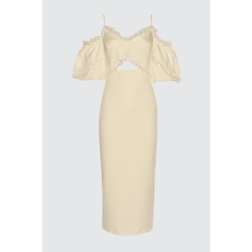 Trendyol Ecru Collar Detailed Dress Slike