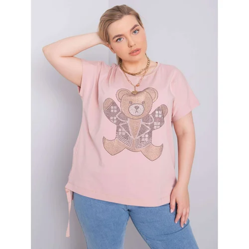 Fashion Hunters Dusty pink plus size blouse with rhinestones