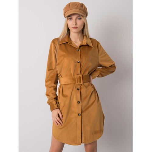 Fashion Hunters Camel dress with buttons Slike