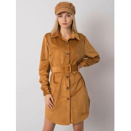Fashion Hunters Camel dress with buttons