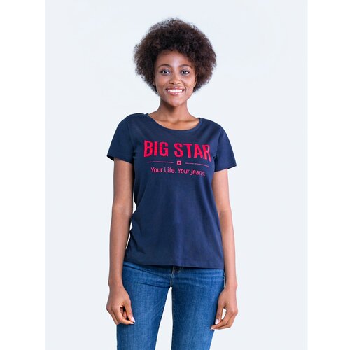 Big Star Woman's T-shirt_ss T-shirt 152084 Blue Knitted-403 Cene