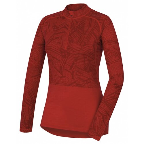 Husky Merino thermal underwear Long women's T-shirt with red zipper Slike