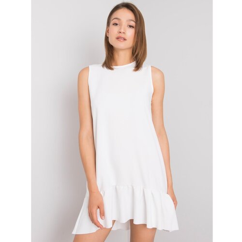 Fashion Hunters RUE PARIS Women's white dress with ruffles Cene