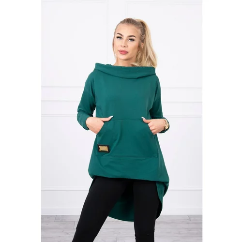 Kesi Sweatshirt with long back and hood green