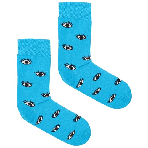 Kabak Unisex čarape sa plavim očima sa uzorkom svetloplava Cene