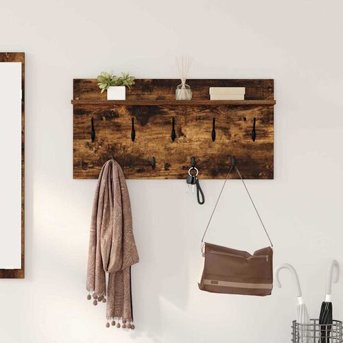  Vje&scaron;alica za kapute na zidu Dimljeni hrast 80 x 40 x 12 cm Cijene