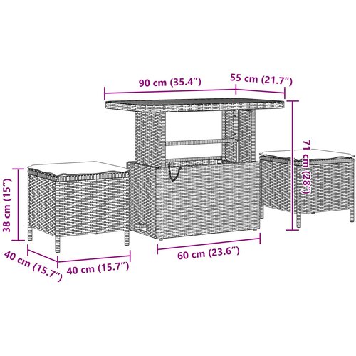  Sjedeća garnitura za vrt Crna poliratan 90 x 55 x 71 cm Slike