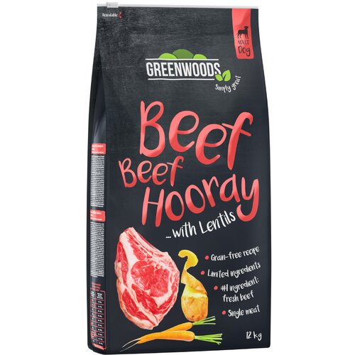 Greenwoods govedina z lečo, krompirjem in korenčkom Varčno pakiranje: 2 x 12 kg Cene