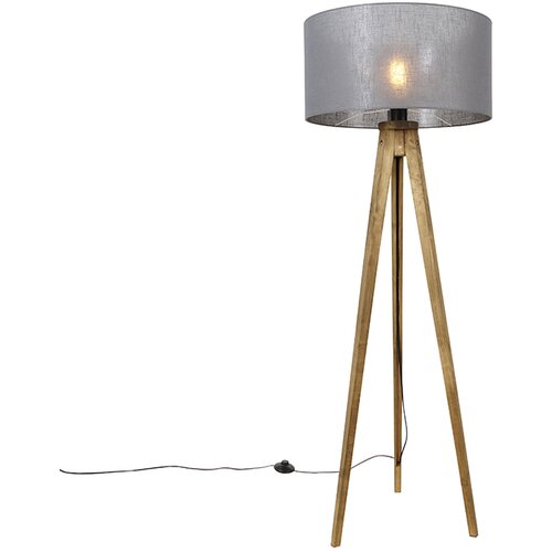 QAZQA Podeželski trinožni starinski les s temno sivim odtenkom 50 cm - Tripod Classic Cene