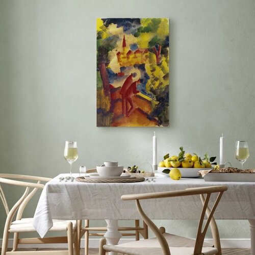  Slika - August Macke &amp;ndash; Men on the Road by the Lake 80x120 Standard Slike