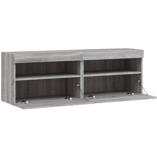  Zidni TV ormarići LED 2 kom siva boja hrasta 60x30x40 cm Slike