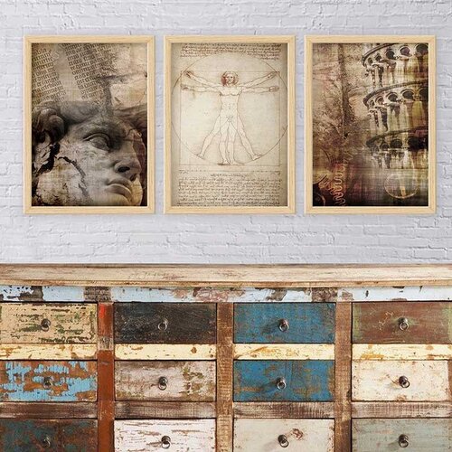 Wallity Set uramljenih slika 3NTC_UN6809471, 3 Dela Cene