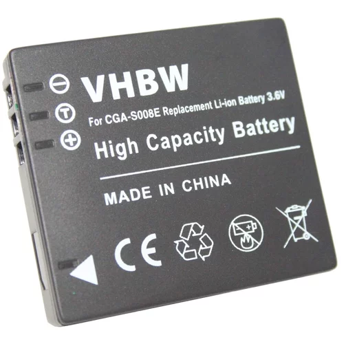 VHBW Baterija CGA-S008 za Panasonic Lumix DMC-FX30 / DMC-FS20 / DMC-FX500, 600 mAh