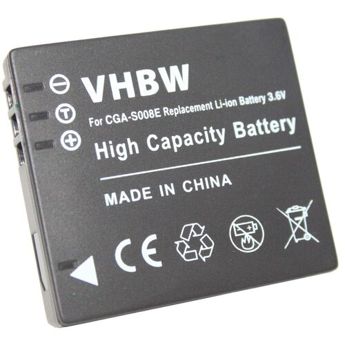 VHBW baterija CGA-S008 za panasonic lumix DMC-FX30 / DMC-FS20 / DMC-FX500, 600 mah kompatibilnost s originalnom baterijom Slike
