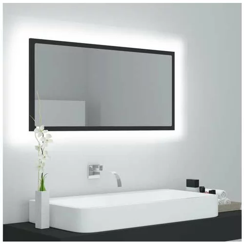  LED kopalniško ogledalo sivo 90x8,5x37 cm iverna plošča