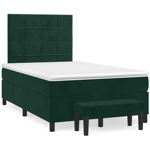  box spring s madracem tamnozeleni 120x190 cm baršunasti Cene