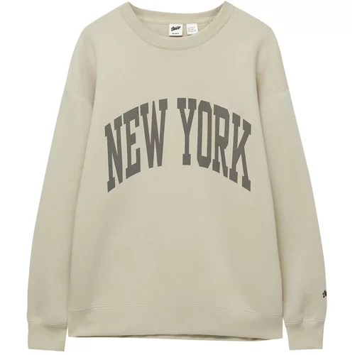Pull&Bear Sweater majica ecru/prljavo bijela / bazalt siva