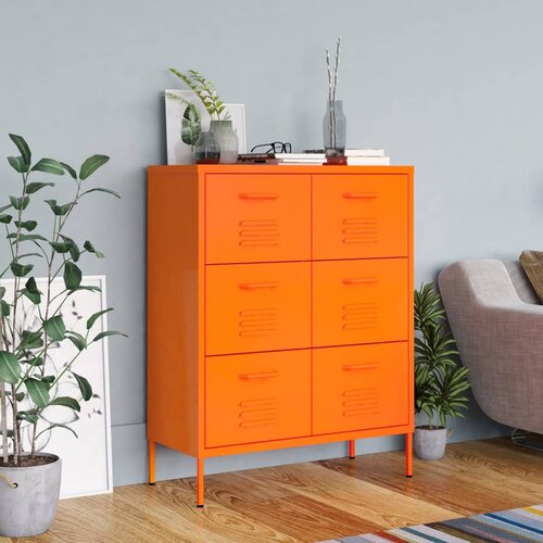 Furnova Omarica s predali oranžna 80x35x101,5 cm jeklo, (21950549) Slike