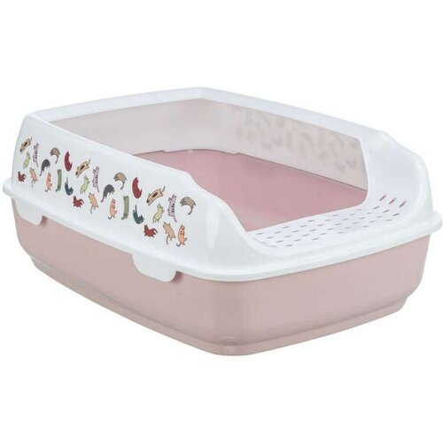Pijesak WC posoda za mačke z visokim robom 38x20x50 cm roza Slike