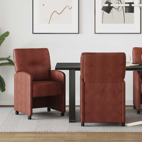 vidaXL Jedilni stoli 2 pcs Sijajna rjava 57 x 67 x 95 cm Umetna koža Cene