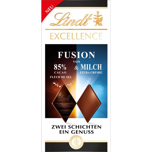 Lindt Čokolada Excellence Fusion - 85 % mlečna Fleur de Sel - 100 g Cene