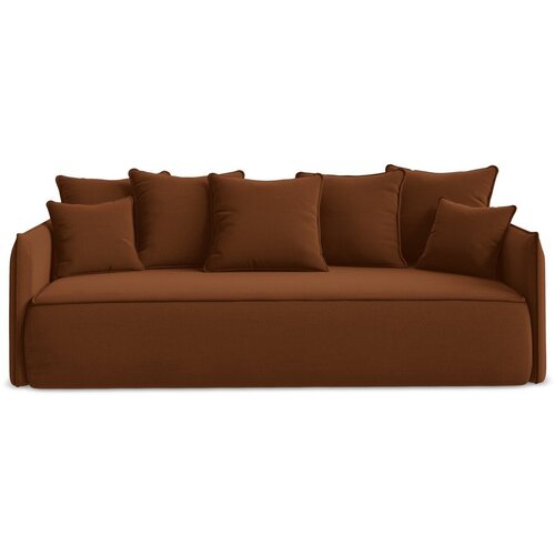 Makamii Baršunasti sklopiva/s prostorom za odlaganje sofa boja terakote 225 cm Hula – Cijene