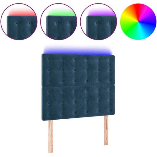 Maison Chic led posteljno vzglavje - vzglavna omarica - nočna omarica temno modro 90x5x118/128 cm žamet, (21713196) Slike