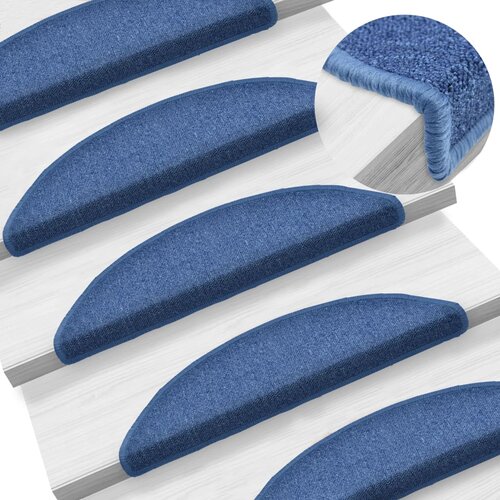 VidaXL Preproge za stopnice 15 kosov 56x17x3 cm modre Slike