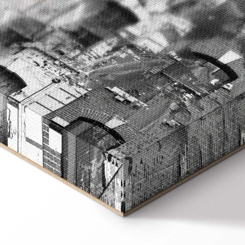  Slika - New York City Collage (5 Parts) Wide Black and White 100x50 Akustična Slike