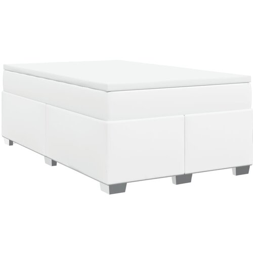 VidaXL Box spring postelja z vzmetnico bel 120x200 cm umetno usnje, (21308665) Slike