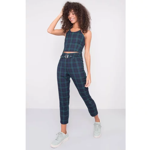 Fashion Hunters Navy blue BSL checked pants