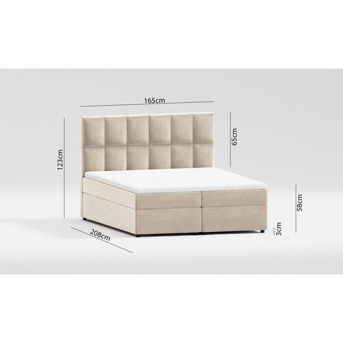 Ropez Bela/kremno bela oblazinjena zakonska postelja s prostorom za shranjevanje 160x200 cm Flip &amp;ndash; Slike