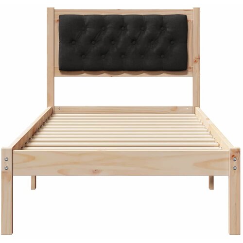  Krevetna konstrukcija Crna 90 x 190 cm Čvrsto borovo drvo Smeđa Slike
