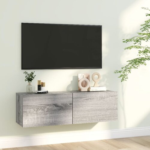 vidaXL stenska TV omarica siva sonoma 100x30x30 cm konstruiran les Cene
