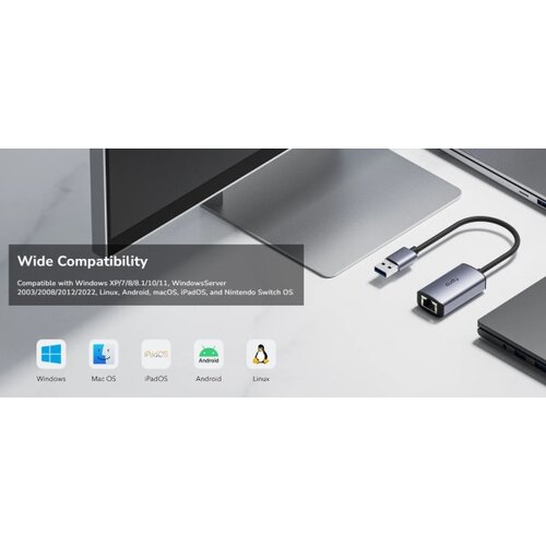 Cudy UE10A USB 3.0 to Fast Ethernet LAN adapter 10/100/1000 ( mrezna kartica) Slike