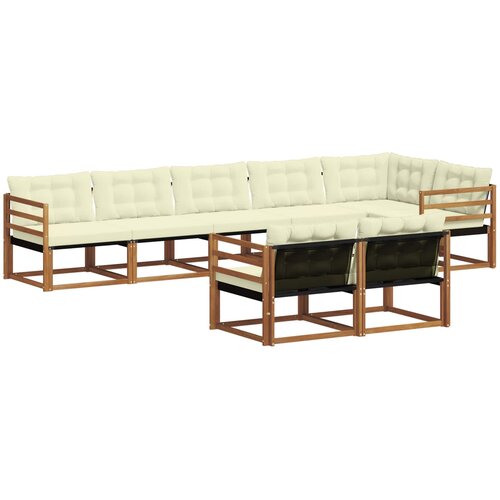 Set vanjskih sofa 8 kom. Prirodna i krem Smeđa 404 x 166,5 x 73 cm Slike