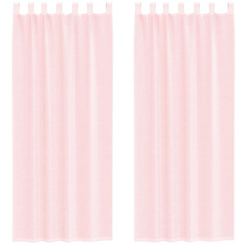 VidaXL Voile zavjese s petljama 2 kom svijetlo ružičaste 140x260 cm - Svijetlo ružičasta 140 x 260 cm 1 s petljama Slike