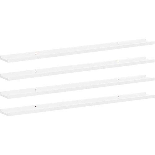  Zidne police 4 kom visoki sjaj bijele 115 x 9 x 3 cm Slike