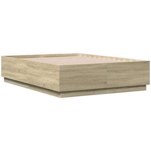  Okvir za krevet boja hrasta 120x190 cm od konstruiranog drva Smeđa 120 x 190 cm Slike