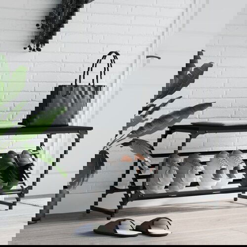 VidaXL Stalak za cipele crni 90 x 30 x 45 cm od konstruiranog drva Slike