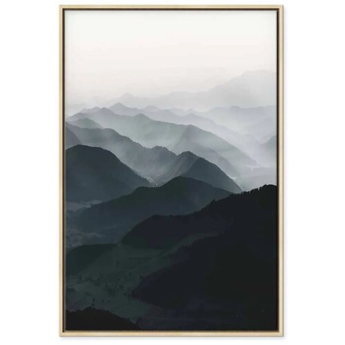  Slika - Parallel Ridges (1 Part) Vertical 40x60 U prirodnom drvenom okviru Slike